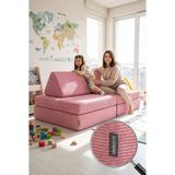 Dekoro Fuppi Pembe Katlanabilir Modüler Yer Kanepesi Kız Çocuk Genç Odası Koltuğu Pratik Sünger Yatak Yıkanabilir Kılıflı Stüdyo Daire Rahat Oturma Alanı Minderi