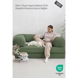 Dekoro Genz Sofa Modern Yer Kanepesi ve Modüler Yataklı Lounge Gaming Koltuğu - Yüksek Dansite Bondex Süngerli, Fitilli Katlanabilir Oyun ve Dinlenme Minderi (140X70X28H Cm) - Çağla Yeşili