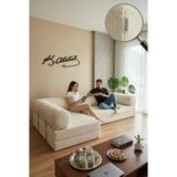Dekoro Maxis 300X200 Krem Fitilli Kadife Modüler L Köşe Koltuk Takımı Salon Oturma Grubu 50 Dns Bondex Yataklı İskeletsiz Rahat Ev Mobilyası Yıkanabilir Kılıflı Kanepe
