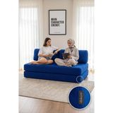 Dekoro Nobel 1.4f 140 cm Mavi Modüler Kanepe Genç Odası Oturma Grubu Kırpıntı Sünger Sırt Yastıklı Rahat İkili Koltuk Yıkanabilir Kılıflı Öğrenci Evi Yer Minderi