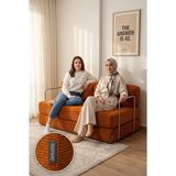 Dekoro Nobel 1.4f 140 cm Turuncu Modüler TV Oyun Odası Koltuğu Kırpıntı Sünger Sırtlı Pratik Katlanır Kanepe Yıkanabilir Kılıflı Eğlence Alanı İkili Yer Minderi