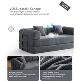 Dekoro Voxel 5in1 Akıllı Yataklı Kanepe, Fitilli Kadife, 50 Dns Bondex, Güçlendirilmiş Çelik Iskelet - Gri - Antrasit
