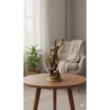 Dekoromi Dekoratif Adalet Tanrıçası ve Adalet Terazisi Heykel Themis Biblo (35cm Büyük Boy) Sarı 15 x 35.5