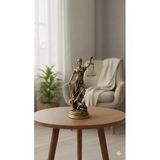 Dekoromi Dekoratif Adalet Tanrıçası ve Adalet Terazisi Heykel Themis Biblo (35cm Büyük Boy) Sarı 15 x 35.5