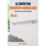 DEKORON Alüminyum Duvar Merdiven Korkuluğu Tutamak (200 cm) Gümüş Renk