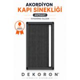 DEKORON Antrasit Pileli Plise Sürgülü Akordiyon Kapı Sinekliği 90x210 cm Ölçü Aralığı