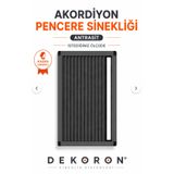 DEKORON Antrasit Pileli Plise Sürgülü Akordiyon Pencere Sinekliği 70×140 cm Ölçü Aralığı