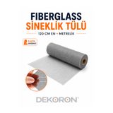 DEKORON Fiberglass Sineklik Tülü 120 cm En Gri Sineklik Teli Metrelik Kesim