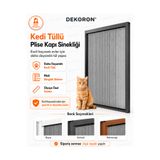 DEKORON Kedi Tüllü Plise Kapı Sinekliği 90x210 cm Ölçü Aralığı 3 Renk Seçenekli