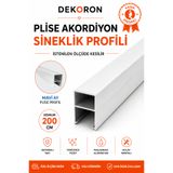 DEKORON Mavi Ay Plise Akordiyon Sineklik Profili 200 cm Alüminyum Beyaz Yedek Profil