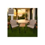 Dekoroom's DURU 1-1 BAHÇE BALKON MOBİLYASI,SEHPALI,SİYAH İSKELET,