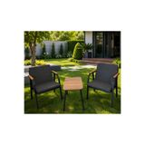 Dekoroom's DURU 1-1 BAHÇE BALKON MOBİLYASI,SEHPALI,SİYAH İSKELET,KUMAŞ RENGİ 02 ANTRASİT EKOSELİ