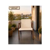 Dekoroom's DURU TEKLİ BAHÇE BALKON MOBİLYASI,KAHVE İSKELET,KUMAŞ RENGİ 05 KREM