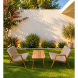 Dekoroom's Viento 1-1 Bahçe Balkon Mobilyası,kahve Iskelet,kumaş Rengi 04 Cappuccino Ekoseli