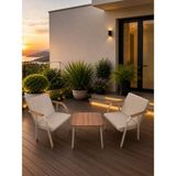 Dekoroom's VİENTO 1-1 BAHÇE BALKON MOBİLYASI,SEHPALI,CAPİ İSKELET - Kum Beji