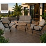 Dekoroom's Viento 2-1-1 Bahçe Balkon Mobilyası - Cappuccino