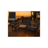 Dekoroom's VİENTO 2-1-1 BAHÇE BALKON MOBİLYASI,KUMAŞ RENGİ 02 ANTRASİT EKOSELİ