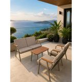 Dekoroom's VİENTO 2-1-1 BAHÇE BALKON MOBİLYASI,SEHPALI, CAPİ İSKELET, - Antrasit