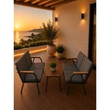 Dekoroom's VİENTO 2-2 BAHÇE BALKON MOBİLYASI,SEHPALI, - Açık Gri