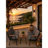 Dekoroom's VİENTO 2-2 BAHÇE BALKON MOBİLYASI,SEHPALI, - Bordo