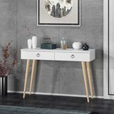 Dekorosso Arden Ahşap Ayaklı Modern Dekoratif Dresuar Beyaz 100 cm