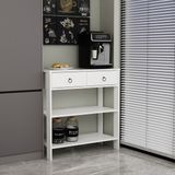 Dekorosso Luke Modern 2 Çekmeceli 2 Raflı Kahve Köşesi Airfry Dolabı - Beyaz