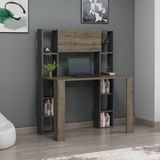 Dekorosso Vital Raflı Dolaplı Çalışma Masası Ceviz-Antrasit - Y: 135 cm D: 60 cm G: 110 cm - Ceviz - Antrasit