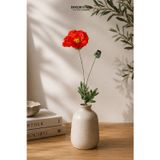 Dekorsende Yapay Anemon (Gelincik) Çiçeği Dal Kırmızı 60 Cm