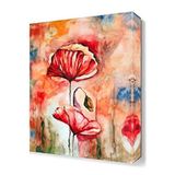 DekorSevgisi - Kırmızı Gelincik Canvas Tablo - 120x80