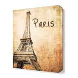 DekorSevgisi - Paris Yazılı Eyfel Kulesi Tablosu - 120x80