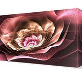 DekorSevgisi - Pembe Işıklı Çiçek Tablosu - 120x80