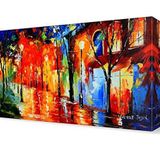 DekorSevgisi - Sokak Lambalarının Sihiri Canvas Tablo - 90x60