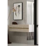 Dekortis Home Dekor 120Dhddr5bta Tedy Lazer Pleksi Desenli Duvara Monte Dresuar Beyaz-Traverten-Altın