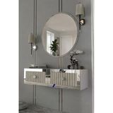 Dekortis Home Dekor 120Dhddra4btg Lina Lazer Pleksi Desenli Dresuar Beyaz-Traverten-Gümüş