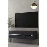 Dekortis Home Dekor 120DHDTDA5AG Tedy Lazer Pleksi Desenli Duvara Monte Tv Sehpası Antrasit-Gümüş - Antrasit - Gümüş