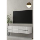Dekortis Home Dekor 120Dhdtda5bg Tedy Lazer Pleksi Desenli Duvara Monte Tv Sehpası Beyaz-Gümüş