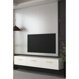 Dekortis Home Dekor 180DHDTDA2BA Eros Duvara Monte Tv Sehpası,ünitesi Beyaz-Altın - Beyaz - Altın