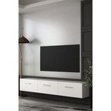 Dekortis Home Dekor 180DHDTDA2BG Eros Duvara Monte Tv Sehpası,ünitesi Beyaz-Gümüş - Beyaz - Gümüş
