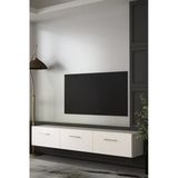 Dekortis Home Dekor 180Dhdtda2bg Eros Duvara Monte Tv Sehpası,Ünitesi Beyaz-Gümüş