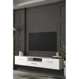 Dekortis Home Dekor 180Dhdtdaç2bg Eros Duvara Monte Tv Sehpası,Ünitesi Beyaz-Gümüş