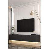 Dekortis Home Dekor 180DHDTDAL1A Sadem LED Işıklı Duvara Monte Tv Sehpası Antrasit