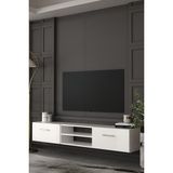 Dekortis Home Dekor 180DHDTDAR2BG Eros Duvara Monte Tv Sehpası,ünitesi BEYAZ-GÜMÜŞ - Beyaz - Gümüş