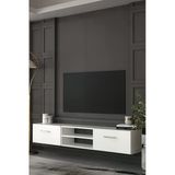 Dekortis Home Dekor 180Dhdtdar2bg Eros Duvara Monte Tv Sehpası,Ünitesi Beyaz-Gümüş