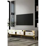 Dekortis Home Dekor 180Dhdts4ba Lina 3 Kapaklı Pleksi Lazer Desen Tv Sehpası