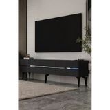 Dekortis Home Dekor 180Dhdts5ag Tedy 3 Kapaklı Pleksi Lazer Desen Tv Sehpası Antrasit-Gümüş