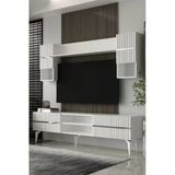 Dekortis Home Dekor 180Dhdtür5bg Tedy Lazer Pleksi Desenli Raflı Tv Ünitesi Takımı Beyaz-Gümüş
