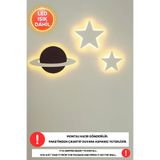 Dekorvin 1 Adet Ay ve 2 Adet Yıldız Led Işık Gece Lambası Bebek Çocuk Odası Duvar Dekorasyon Aydınlatma Lamba