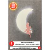 Dekorvin 1 Adet Bulut ve Peri Kızı Led Işıklı Çocuk Odası Gece Lambası Bebek Çocuk Odası Duvar Lamba