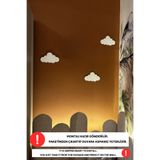 Dekorvin 3 Adet Ay Dekoru Bebek Çocuk Odası Duvar Dekorasyonu Aydınlatma Ahşap Duvar Dekoru