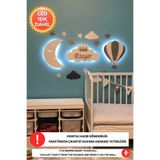 Dekorvin 3lü Set Kişiye Özel İsimlik Duvar Süsü Çocuk Odası Duvar Süsü İsme Özel Duvar Dekoru